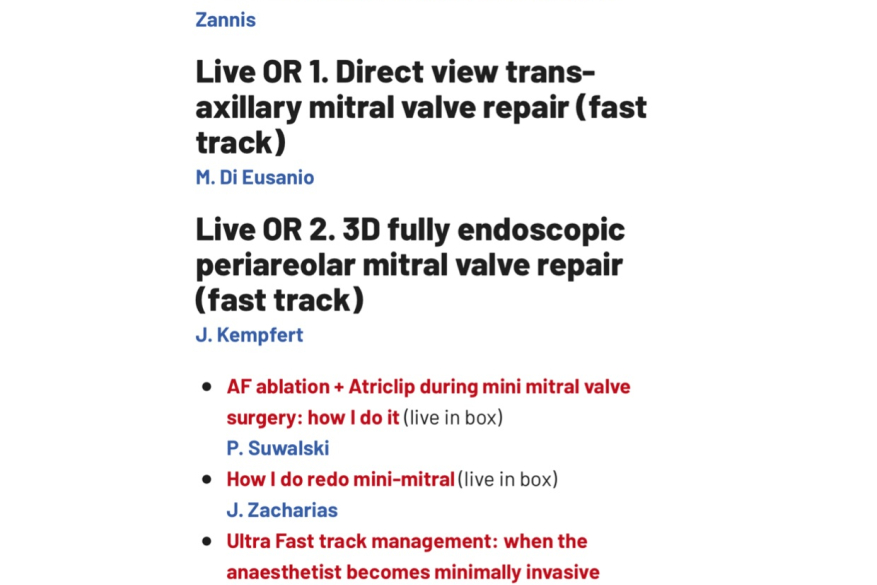 Ancona Live Minimally invasive and Trans catheter meeting, Virtual, Italy