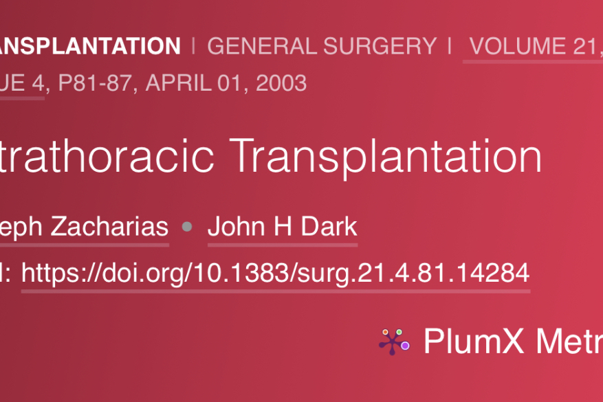 Intrathoracic Transplantation. Surgery