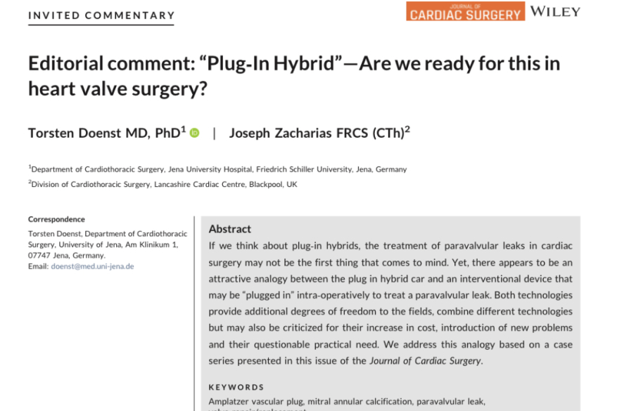 Editorial comment: "Plug-In Hybrid"-Are we ready for this in heart valve surgery? 