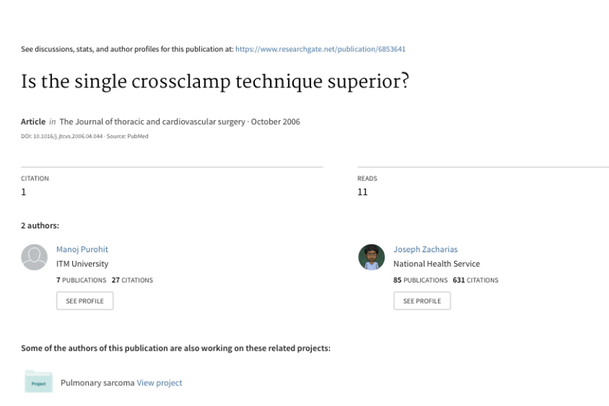 Single crossclamp: Safe training tool for coronary artery bypass grafting.
